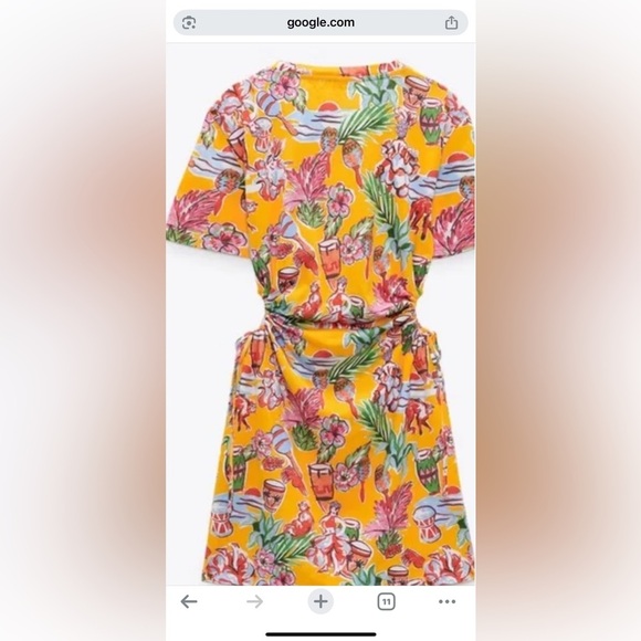 NWT Zara Orange Yellow Sundress Mini Casual - Picture 3 of 6